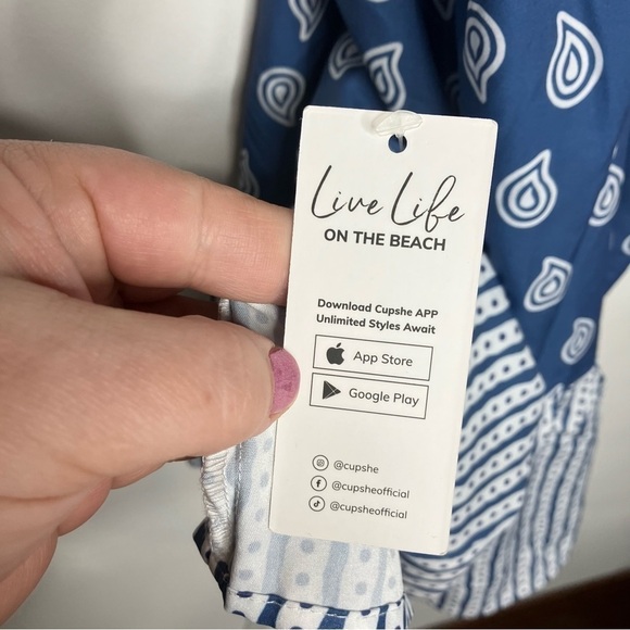 NWT Cupshe Paisley print cami mini dress size Medium - Picture 7 of 9